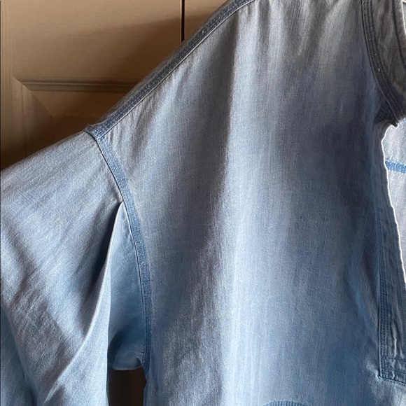 Free People NWT Jude 100% Cotton Denim Oversized Vneck Pullover small - Picture 7 of 14